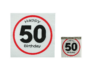 Ubrousky Happy Birthday s číslem 50