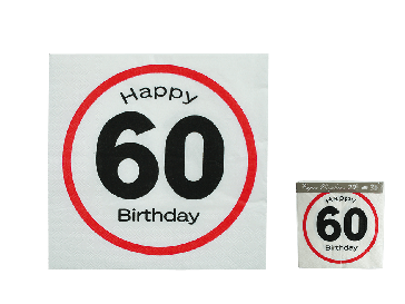 Papírové ubrousky Happy Birthday - 60