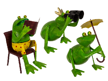 Záhradná dekorácia sediaca žaba