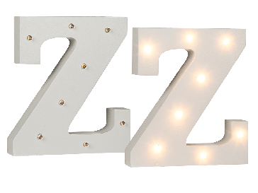 Osvětlené dřevěné písmeno Z