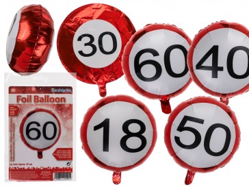 Červený narozeninový fóliový balón 45 cm