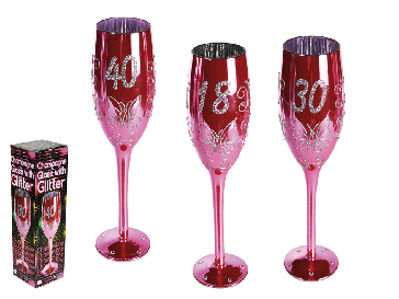 Růžový narozeninový pohár na šampaňské