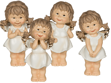 Natural coloured standing polyresin angel