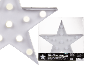 Bílá plastová LED hvězda