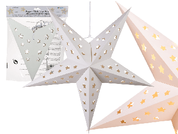 Vánoční papírová hvězda s LED 60 cm