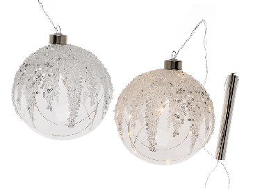 Glass ball with beads & sequins
