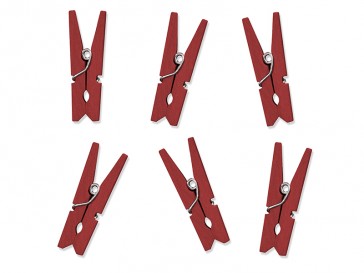 Wooden Pegs, red, 1pack