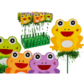 Zápich do květináče barevná žába