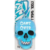 Klíčenka lebka Game Over modrá