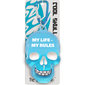 Klíčenka lebka My life-my rules modrá