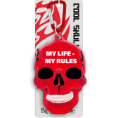 Klíčenka lebka My life-my rules červená