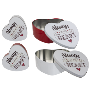 Heart shaped metal tin box