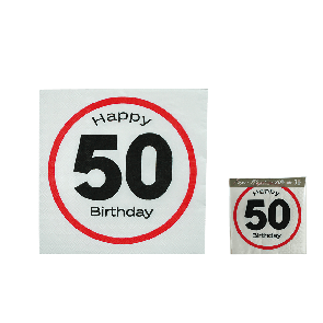 Ubrousky Happy Birthday s číslem 50