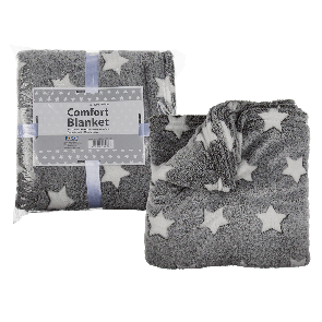 Grey comfort blanket with white stars