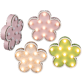Wooden flower with 11 warmwhite LED