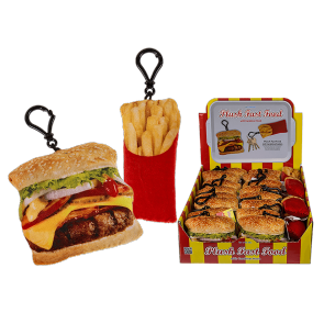 Plush fast food with carabiner hook