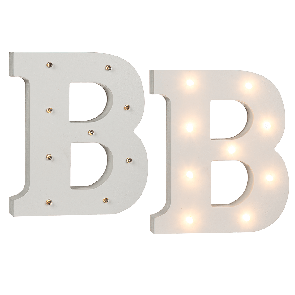  Osvětlené dřevěné písmeno B