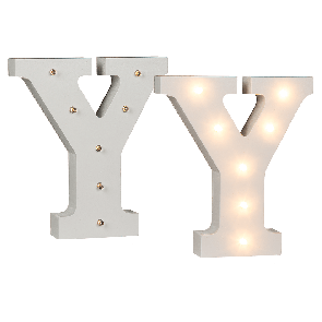 Osvětlené dřevěné písmeno Y