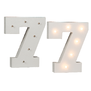 Illuminated wooden number 7