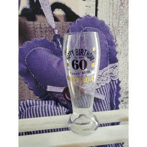 Sklenený narodeninový pohár na pivo "60", 23 cm