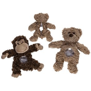 Plush animals with storage compartment