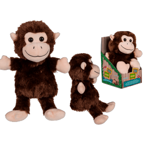 Plush monkey with record & repeat function (incl. batteries) ca. 18 cm