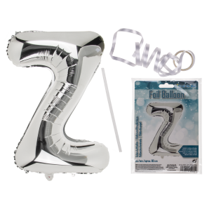 Silver coloured foil balloon