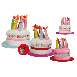 Plush Birthday hat with 8 candles  & music