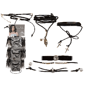 Choker wrapped necklace with different applications & pendants
