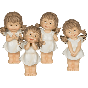 Natural coloured standing polyresin angel