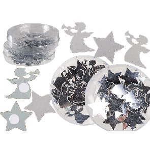 Vánoční stříbrné konfety, 2 druhy