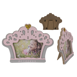 Pink/grey wooden photo frame