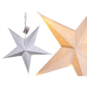 White paper christmas star with  10 LED