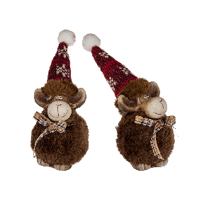 Brown ceramic/woolen rendeer