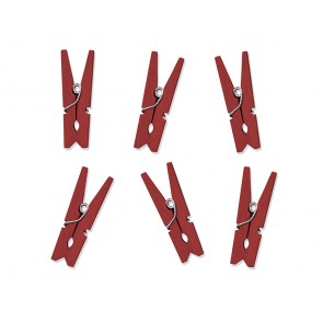 Wooden Pegs, red, 1pack