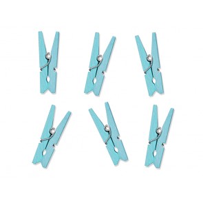 Wooden Pegs, light sky-blue, 1pack