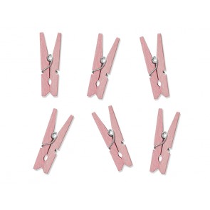 Wooden Pegs, pink, 1pack