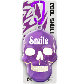 Kľúčenka lebka Smile fialová