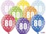 Balón k 80. narozeninám mix 6 ks, 30 cm
