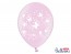 Růžový balón s bílými motýly 6 ks, 30 cm
